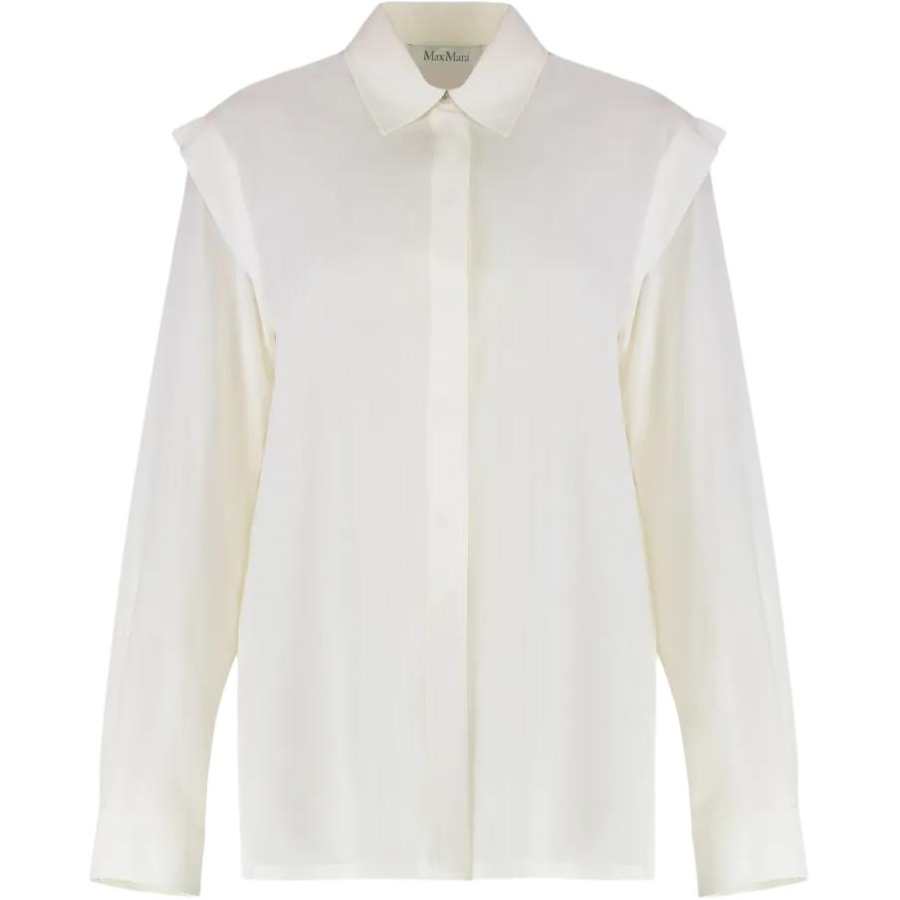MaxMara MaxMara ruffled-shoulder silk shirt