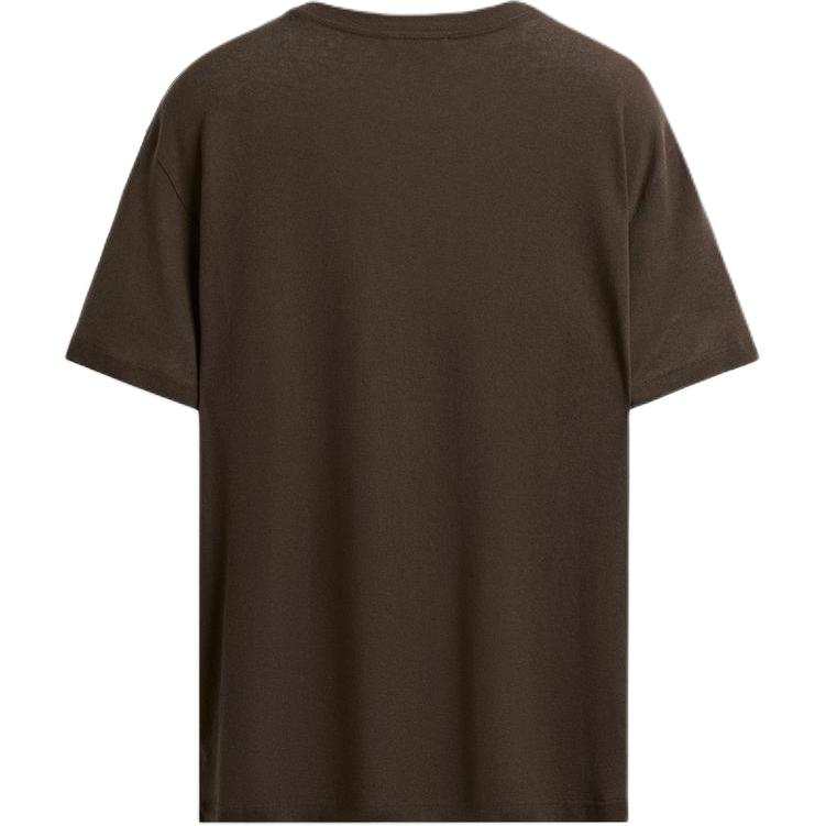 ZARA T Shirts Men's Brown Crew Neck Straight Fit