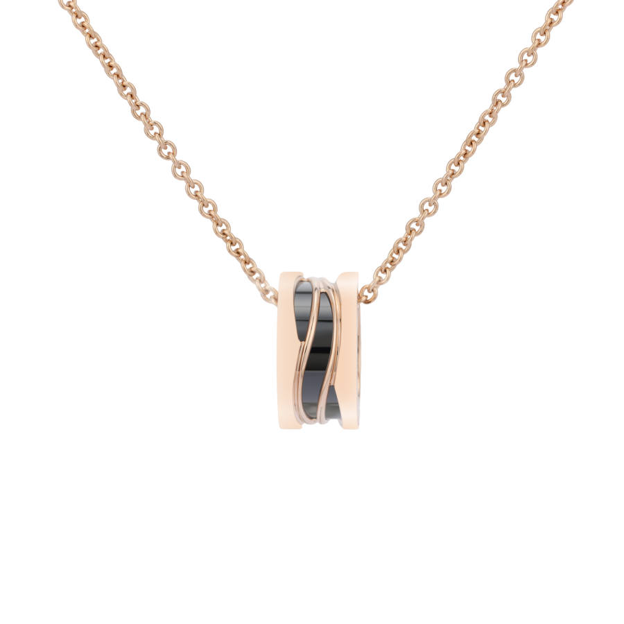 BVLGARI B.Zero1 Series Ceramic Rose Gold Necklaces Women's Rose Gold