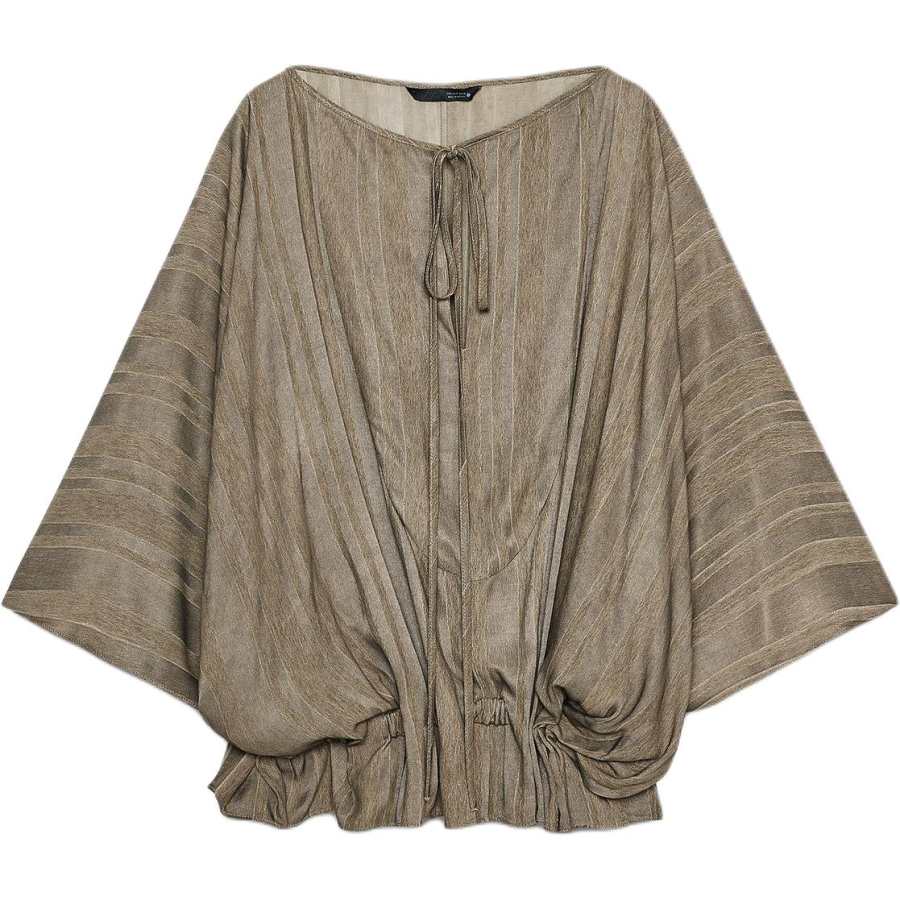 ZARA ZW Shirts Women's Brown Boat Neck Moderate