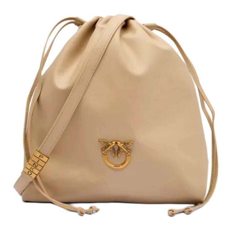PINKO Calfskin Crossbody Bag, Shoulder Bag Medium Women's Light Brown