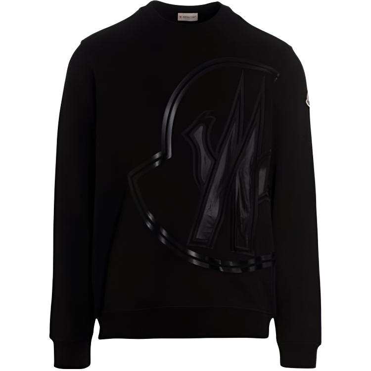 Moncler SS22 Sweatshirts Men's Black Crew Neck Moderate Regular