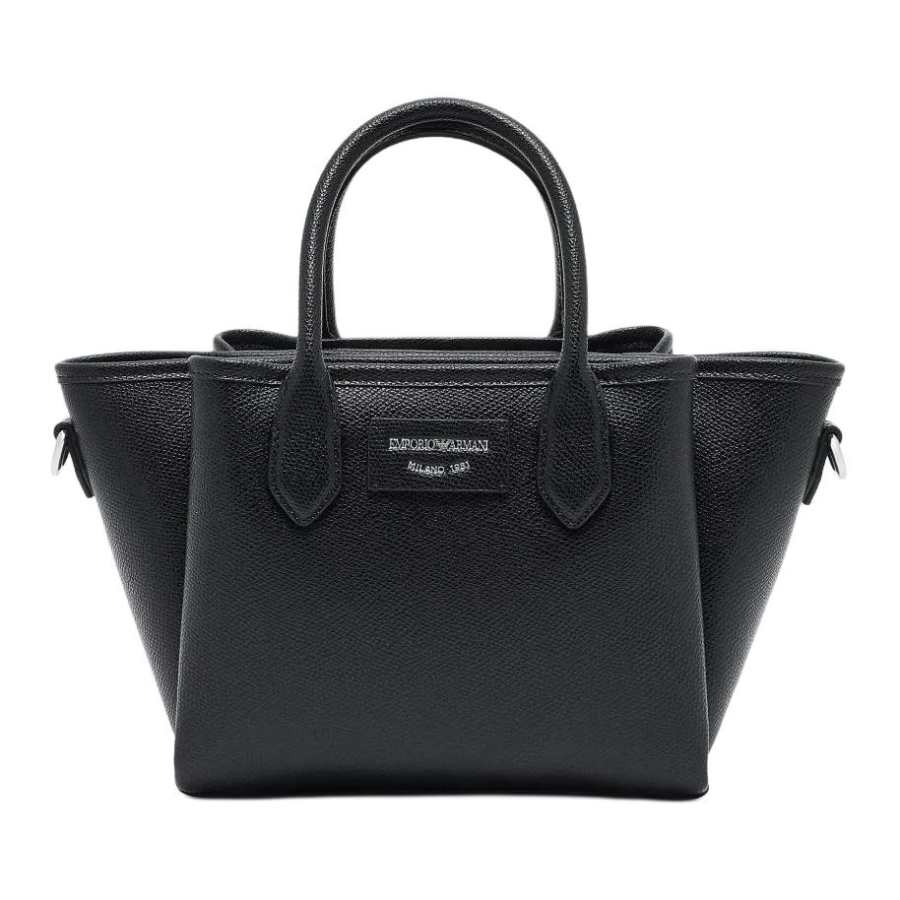 EMPORIO ARMANI Polyurethane Tote Bag, Shopping Bag, Handbag Small Women's Black
