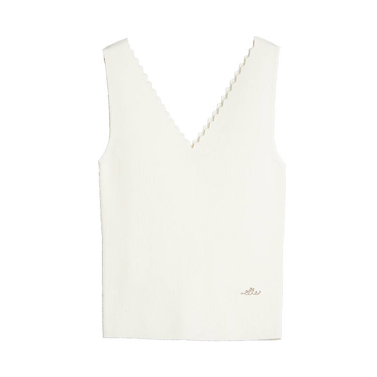ELLE Tank Tops Women's Beige Yellow V Neck Moderate Other