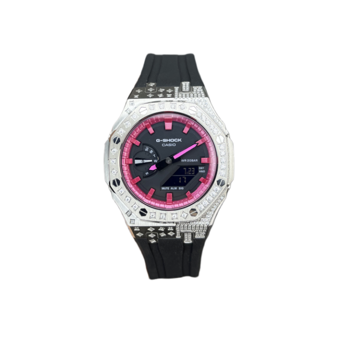 CASIO CASIO Custom Collection Quartz Movement Fluoroelastomer Strap Watch Unisex Black Dial