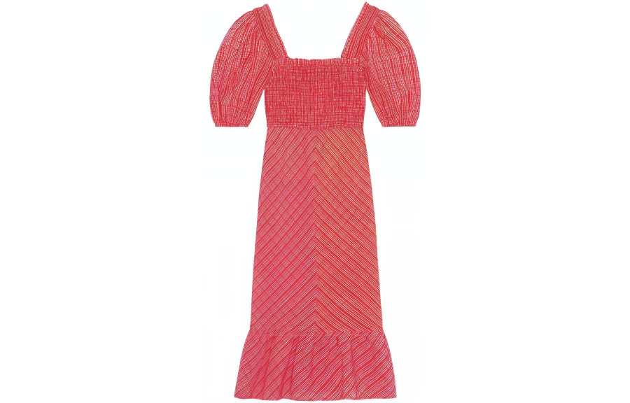 GANNI Short Sleeved Dress Women's Red