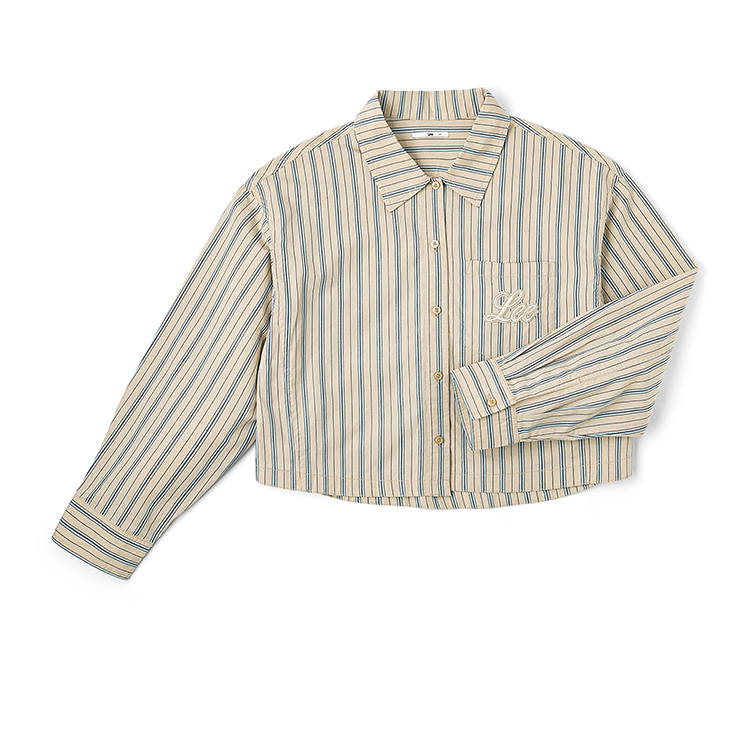 Lee Shirts Women's Khaki Lapel Moderate Shirt