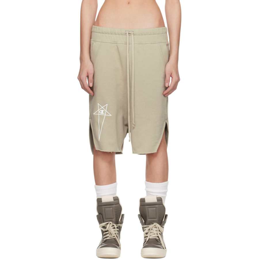 Rick Owens X Champion Logo Embroidered Shorts
