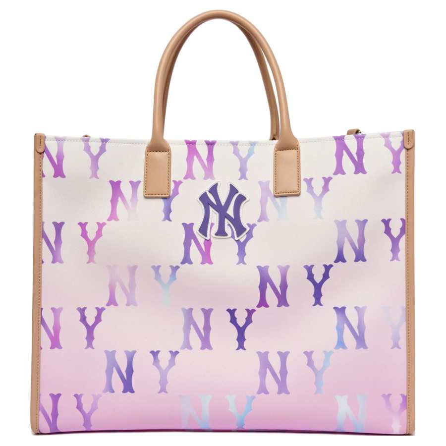 MLB MLB Canvas Shoulder Bag, Handbag Large Unisex Pink Purple