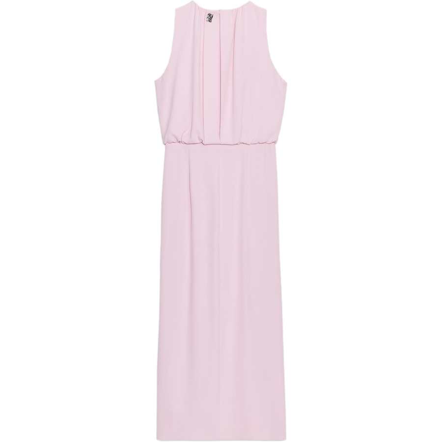 ZARA Sleeveless Dresses Women's Pink Crew Neck Moderate Mid Length