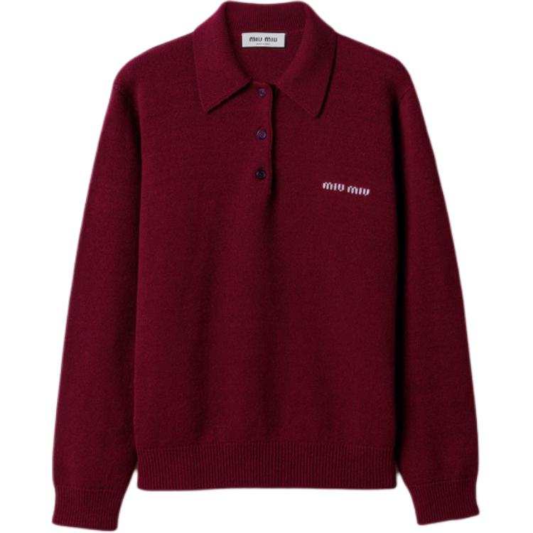Miu Miu polo-neck intarsia logo sweater