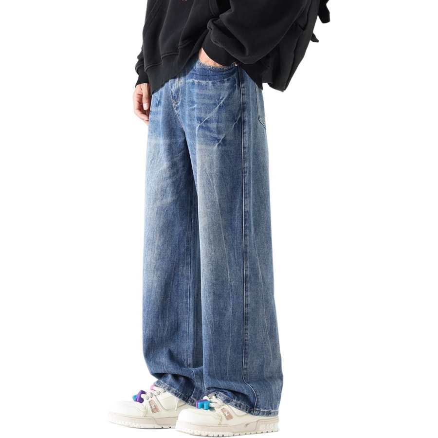 Tonlion Jeans Men's Medium Blue Moderate Wide Leg Pants