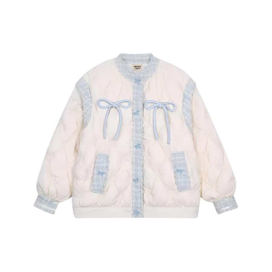Qiuerle Puffer Jacket Women's Gift Box Set Included Ecru