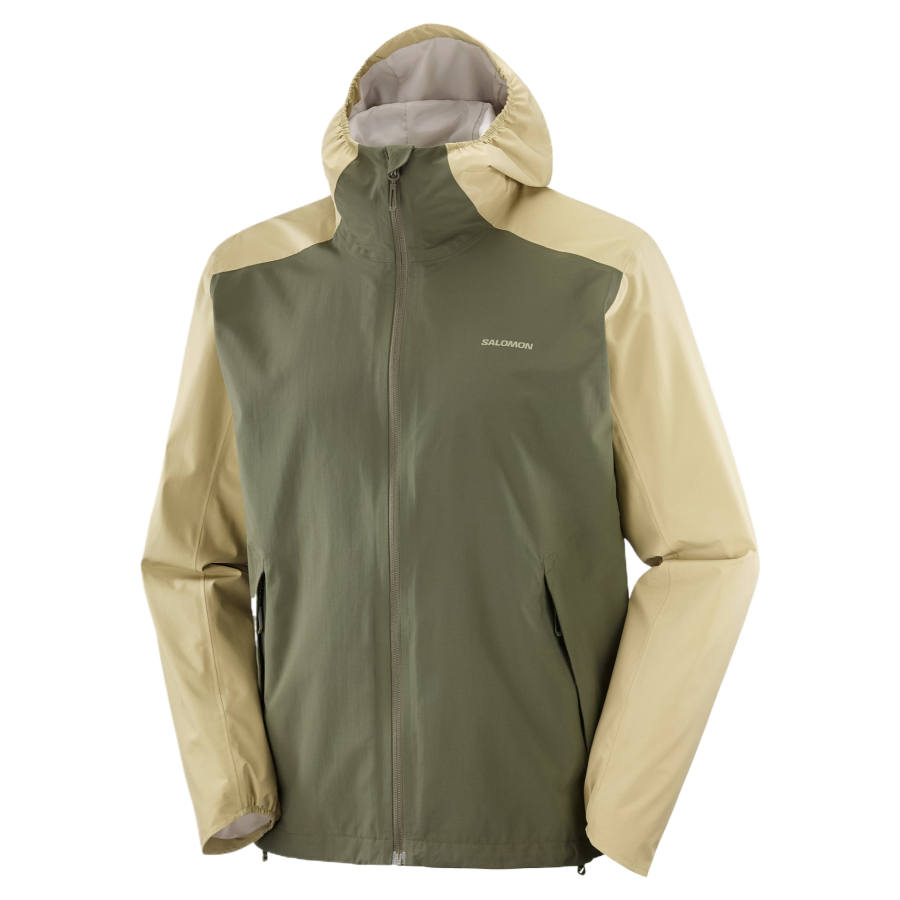 SALOMON Jackets Men's Green Hooded Non Detachable Moderate Straight Fit