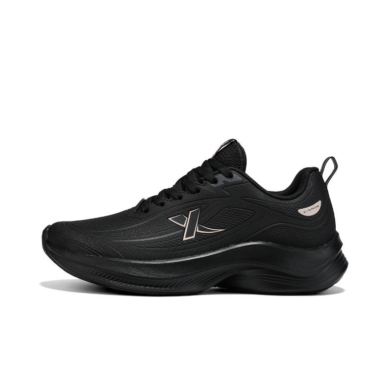 XTEP Synthetic Leather Cushioning, Wear Resistant Low top Casual Running Shoes Women's Black