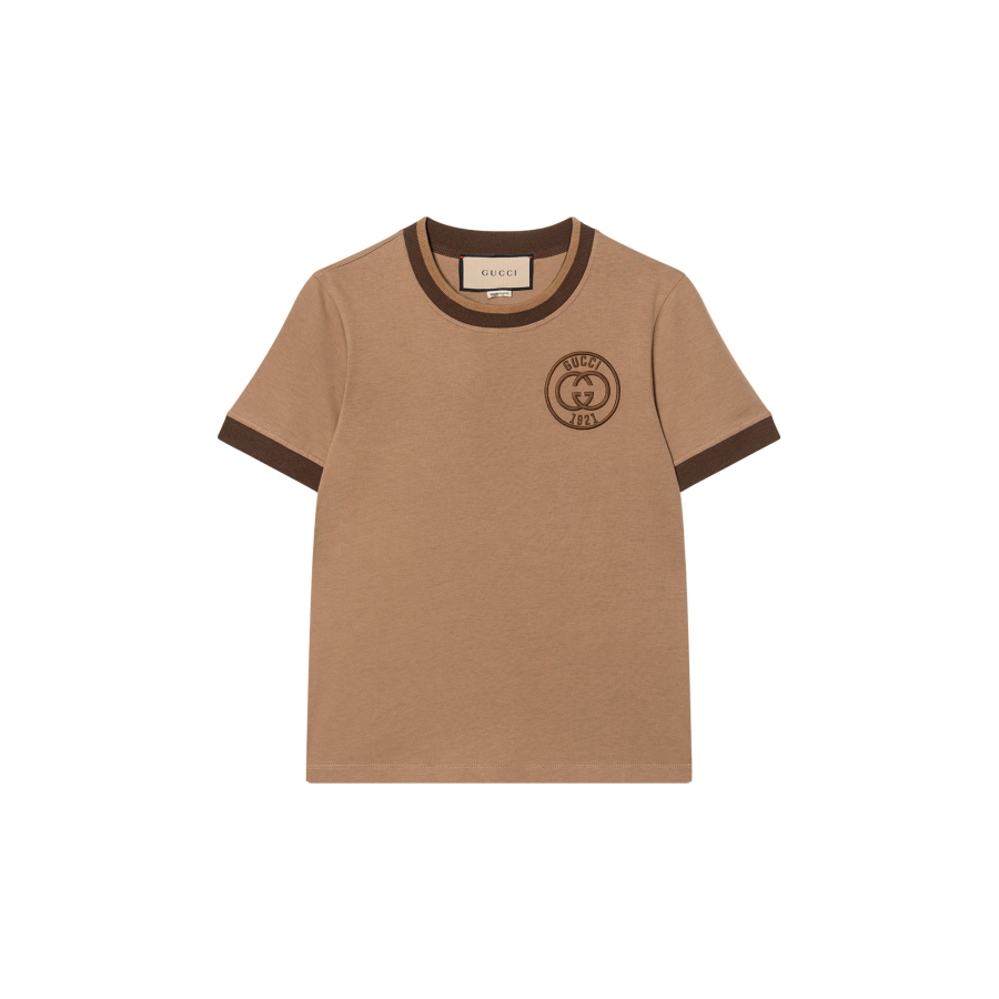 GUCCI T Shirts Women's Brown Crew Neck Moderate