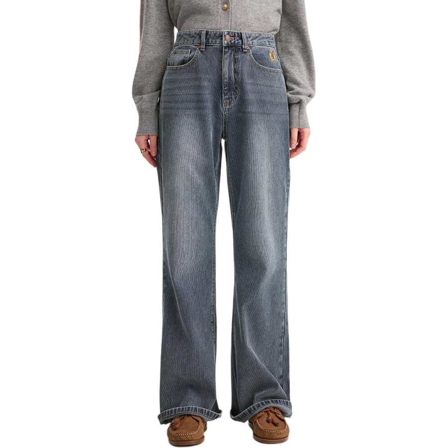 Teenie Weenie Jeans Women's Blue Moderate Straight Fit Pants