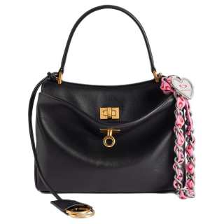 Balenciaga Rodeo Cow Leather Handbag Mini Women's Black