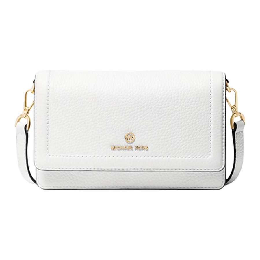 MICHAEL KORS Jet Set Charm Cow Leather Crossbody Bags Small Women's Pure White