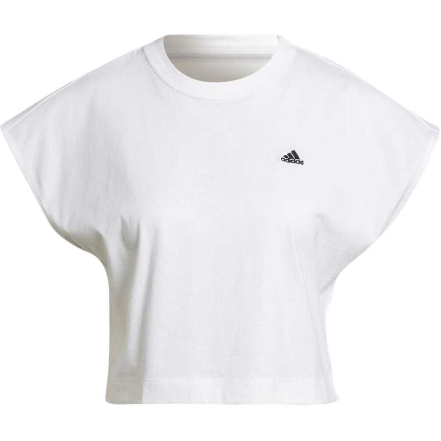 Adidas Adidas Crop Tops Women's White Crew Neck Moderate