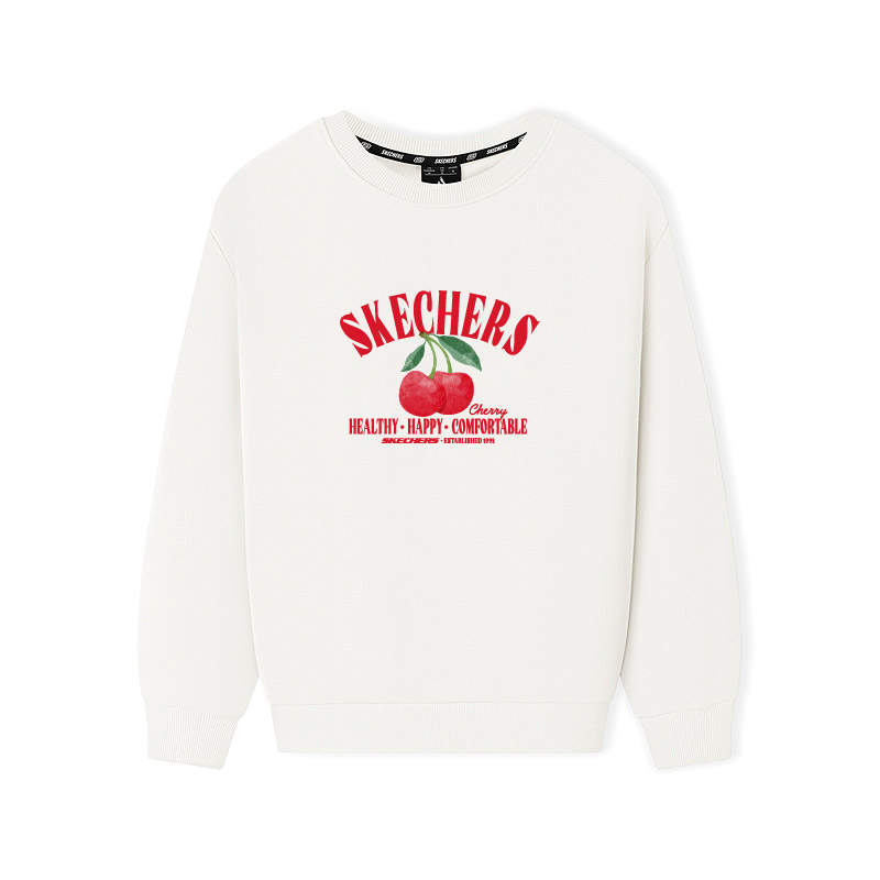 Skechers Sweatshirts Unisex White Crew Neck Moderate Regular