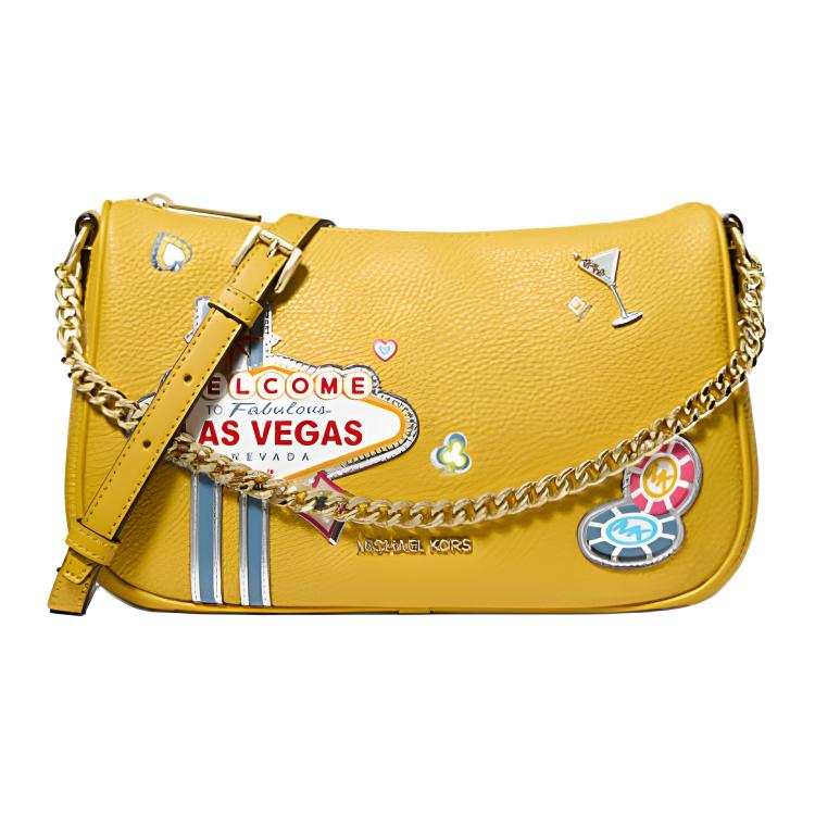MICHAEL KORS Carmela Polyurethane Crossbody Bags Medium Women's Honey