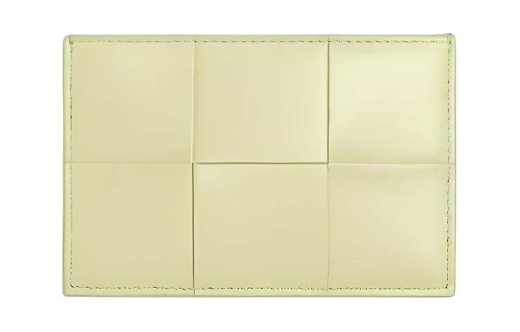 Bottega Veneta CASSETTE Sheepskin Card Holder Women's Washed Lemon