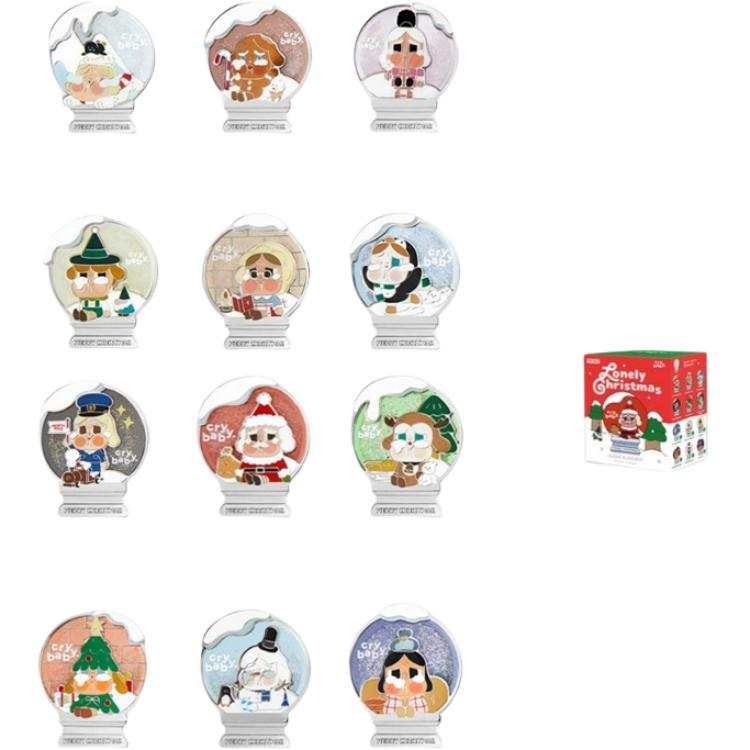 POP MART CRYBABY Lonely Christmas Collection, Badge Mystery Boxes Single Mystery Box/Whole Box 12 Pcs