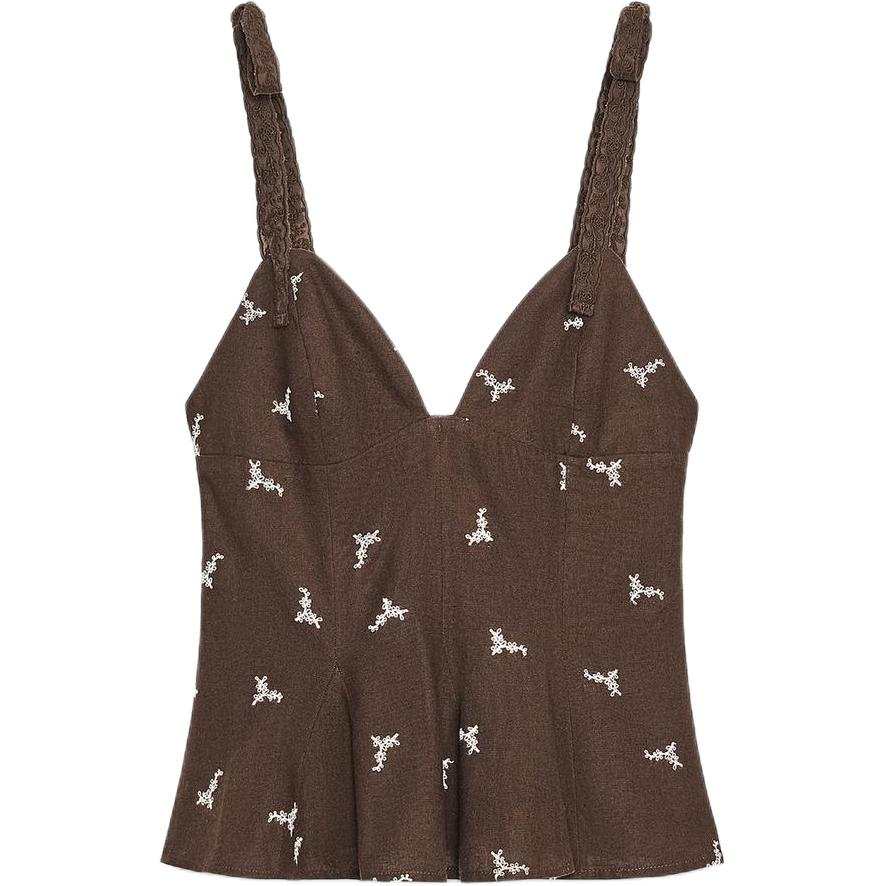 ZARA Camisoles Women's Brown Moderate