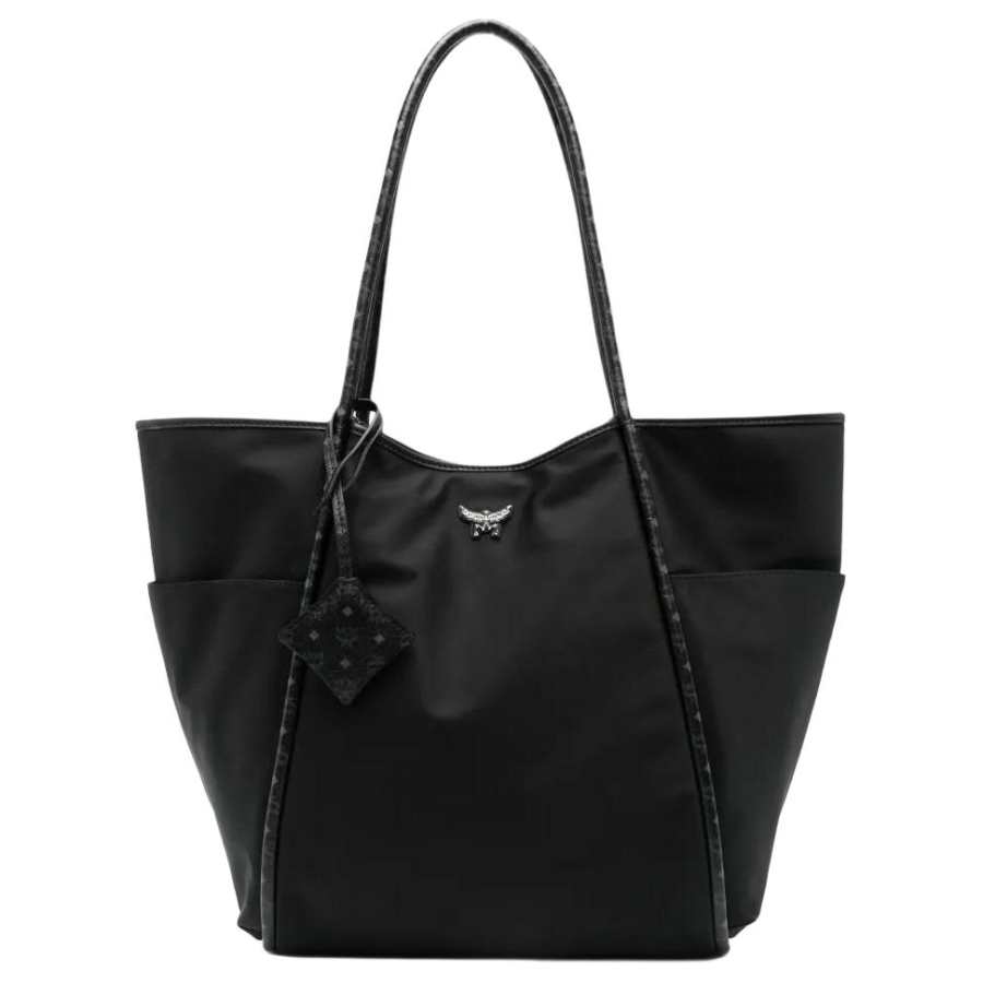 MCM Aren Recycled Polyester Tote Bag, Shoulder Bag Women's Black
