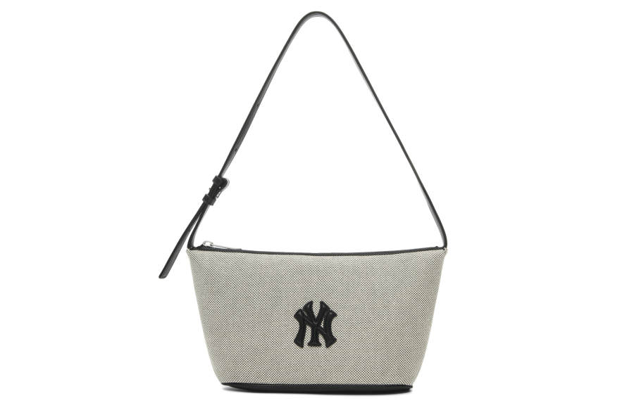 MLB New York Yankees Cotton Shoulder Bag Women's Black & Beige