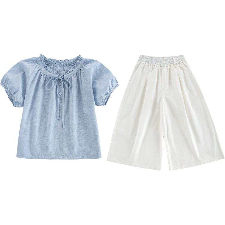 PROTECTCAMEL PROTECTCAMEL Grade School Two Piece Skirt Sets Crew Neck Moderate Short