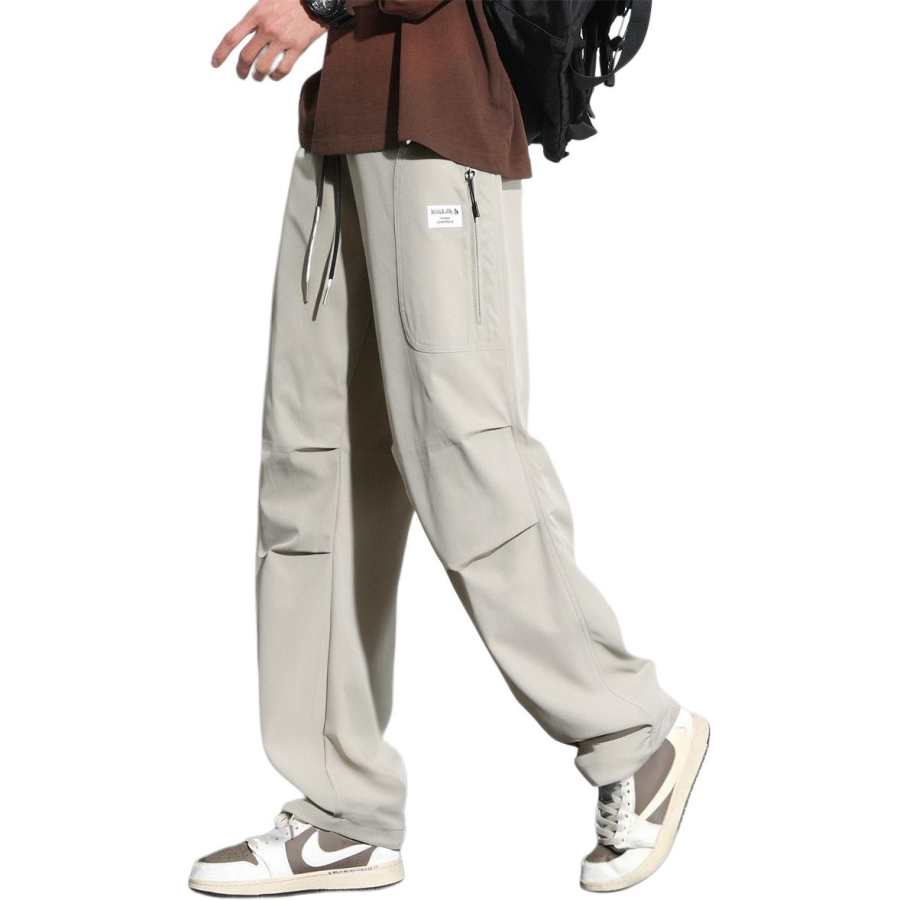 Tonlion Casual Pants Men's Moderate Straight Fit Pants