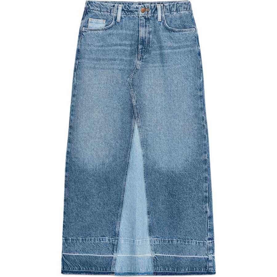 ZARA Denim Long Skirts Women's Medium Blue Moderate Mid Length