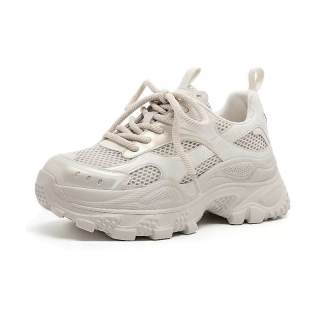 K KANGXUANAN Pu Breathable Lightweight Height Increasing Low top Chunky Sneakers Women's