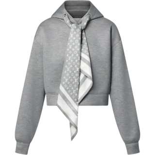 LOUIS VUITTON Cropped Monogram Scarf Hoodie