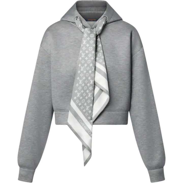 LOUIS VUITTON LOUIS VUITTON Cropped Monogram Scarf Hoodie