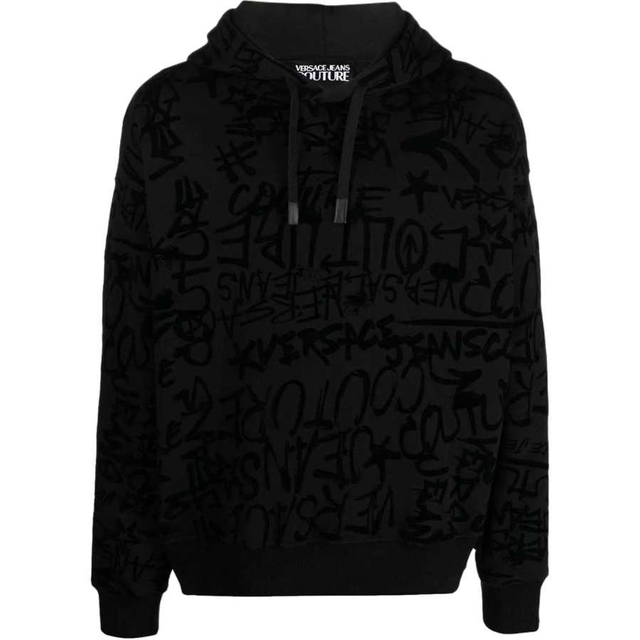 VERSACE JEANS COUTURE 【Best of: PromotionsPrevious Season】logo-print cotton hoodie