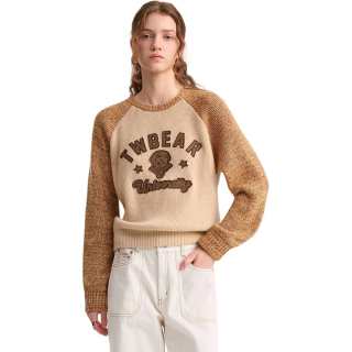 Teenie Weenie Sweaters Women's Khaki Crew Neck Moderate Other