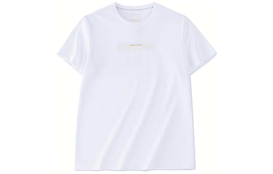 ANTA T Shirts Women's White Crew Neck Moderate Straight Fit