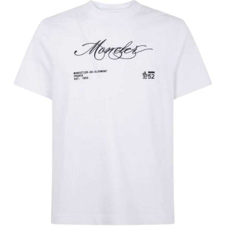 Moncler Logo Embroidered Crewneck T Shirt