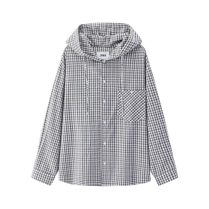 Semir Semir Shirts Men's White Blue Tone 00318 Thin
