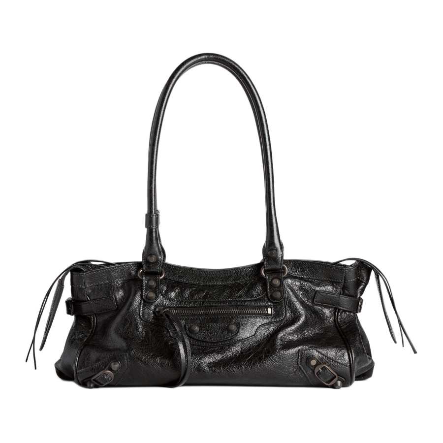 Balenciaga Le City Sheepskin Handbag, Shoulder Bag Women's Black