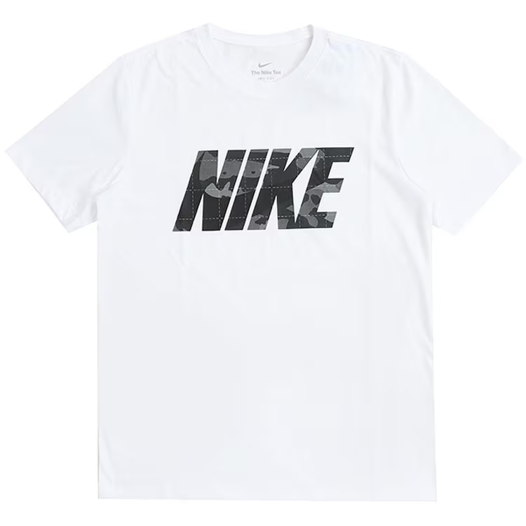 Nike Nike T Shirts Men's White Crew Neck Moderate Straight Fit