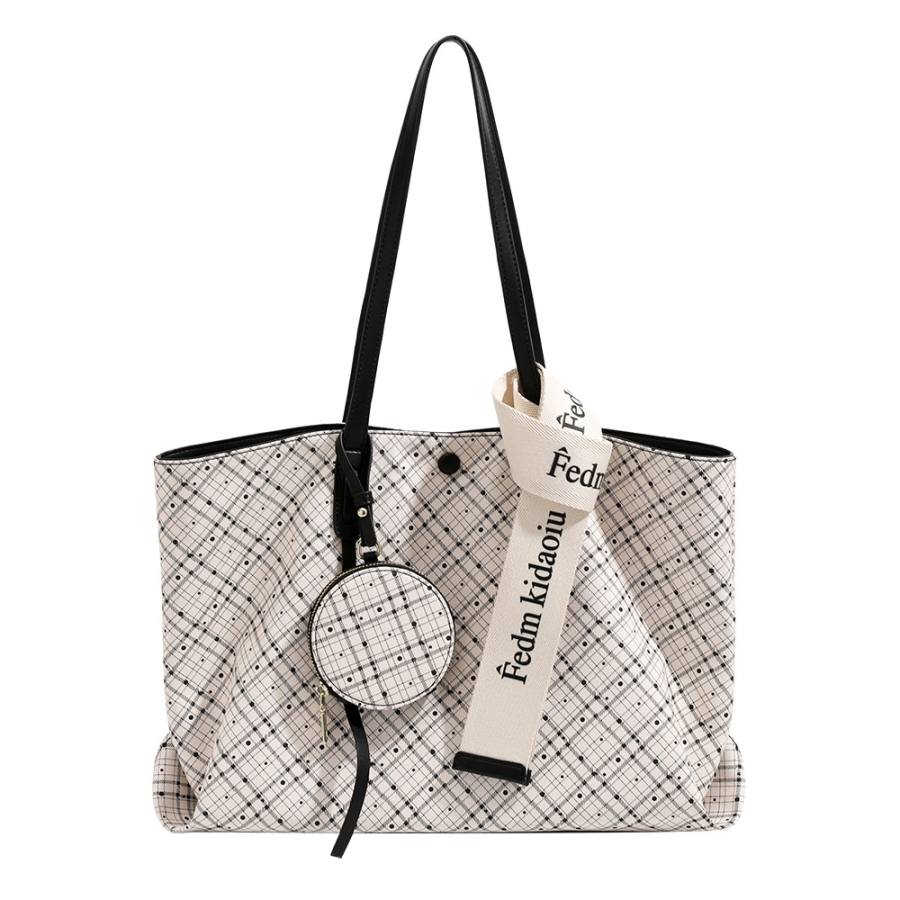 PAYOT Microfiber Synthetic Leather Tote Bag, Shopping Bag, Shoulder Bag Women's Ecru