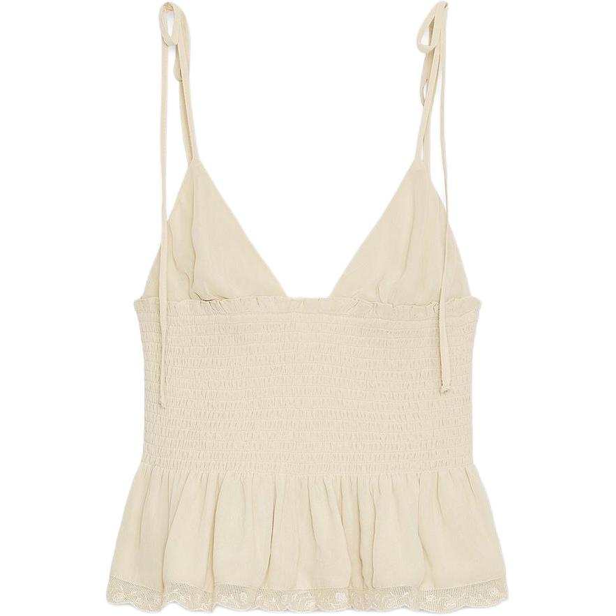ZARA Camisoles Women's Beige V Neck Moderate Other