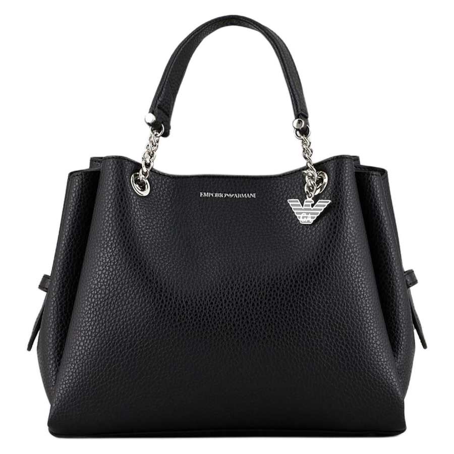 EMPORIO ARMANI Polyvinyl Chloride Tote Bag, Shopping Bag, Handbag Women's Black