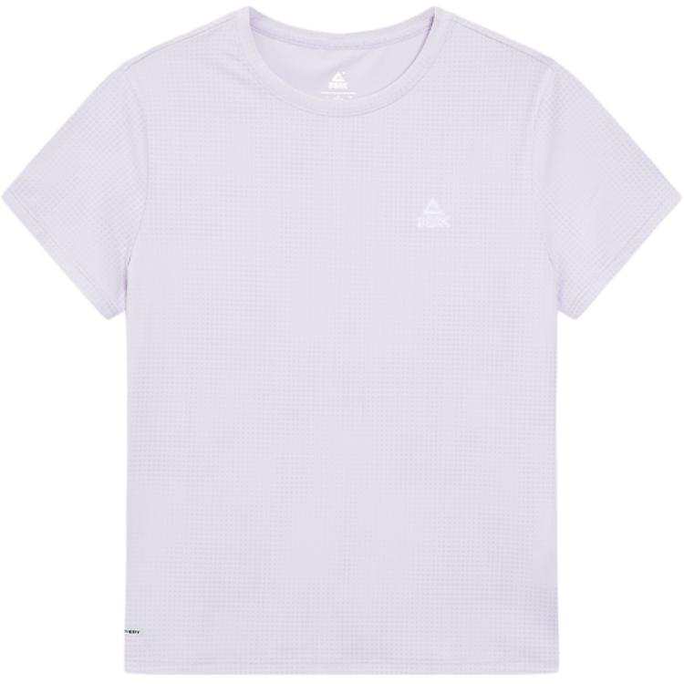 PEAK T Shirts Women's Lilac Crew Neck Moderate Straight Fit