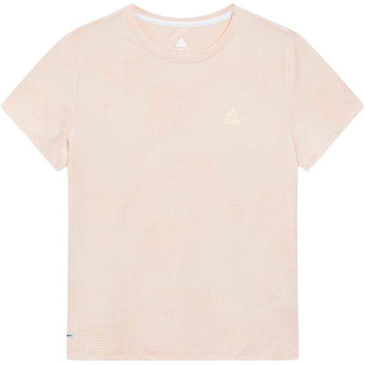 PEAK T Shirts Women's Light Pink Crew Neck Moderate Straight Fit