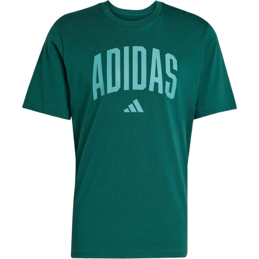 Adidas Adidas Clothing T Shirts Men's Green Crew Neck Straight Fit